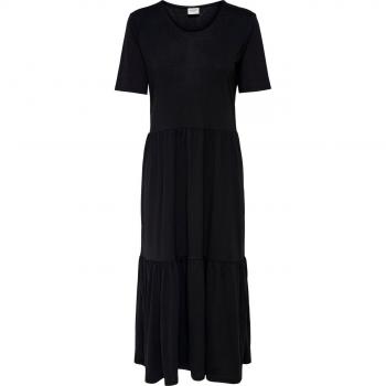 Vestido largo de corte holgado con volantes Jdy Dalila Frosty Negro para mujer
