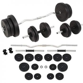 vidaXL 60 kg Barbell and Dumbbell Set