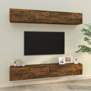 Mueble de TV 4 piezas roble ahumado 100x30x30 cm vidaXL