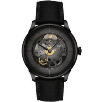 Tissot Chemin des Tourelles Skeleton Automatic Watch - Gray/Black, 39mm