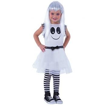 Disfraz fantasmita con ojos móviles para niña t.M 5-6 años