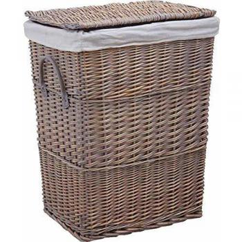 Cesto de mimbre gris forrado para ropa sucia Aubry Gaspard