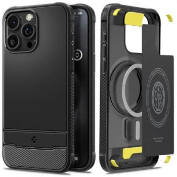 Carcasa Spigen Rugged Armor MagSafe para iPhone 15 Pro - Negro Mate