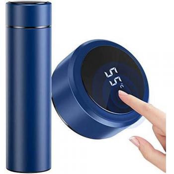 Homealexa Tazas de viaje con aislamiento al vacío de acero inoxidable de 500 ml con pantalla táctil LED, botella de sellado de taza inteligente ideal para calor y frío