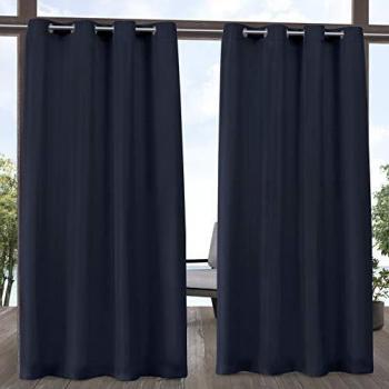 Exclusive Home Curtains Curtain Panel, Polyester, Navy, 54x120