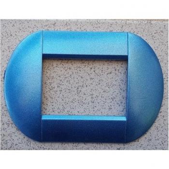 Placa Compatible Living International Bticino 3 Foros Azul Cielo Metallizado
