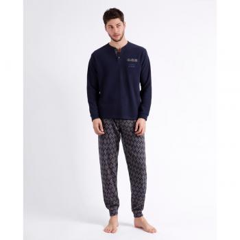 Pijama Manga Larga Cross A marino para hombre