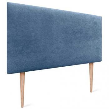 Cabecero Tapizado AQUALINE de Polipiel o Tela Azul Liso con Patas 110x105cm para Camas 80/90/105