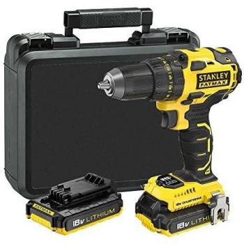 STANLEY FATMAX FMC607D2-QW - Taladro atornillador Brushless 18V con 2 baterías de litio 2.0Ah y maletín