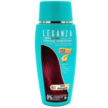 Leganza, 7 aceites naturales, bálsamo para el pelo de color caoba oscuro 61