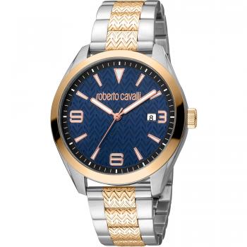 Roberto Cavalli Rc5g048m0085 Mens Quartz Stainless Steel Dark Blue 10 Atm 42 Mm Watch - One Size
