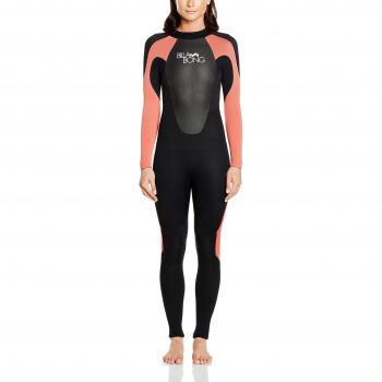 Billabong 302 Launch LS GBS ST - Traje de neopreno de surf para mujer, color negro / rosa, talla 8