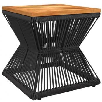 vidaXL Coffee Table with Wire Base Black 38x38x38 cm Solid Wood Acacia