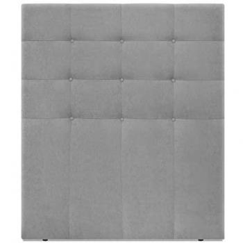Cabecero Capitoné hasta el Suelo ACUALINE tapizado en Tela y Polipiel (Gris) - Cabezal de 110cm para camas individuales y matrimoniales (80/90/105)