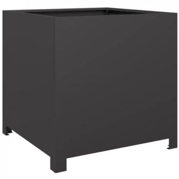 vidaXL Garden Planter Black 50x50x50 cm Steel
