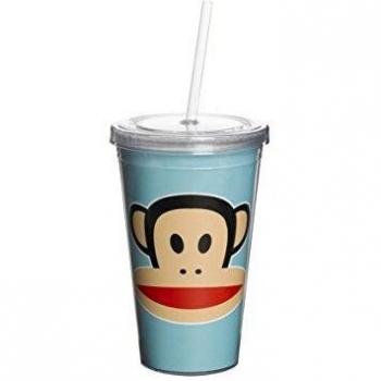 Paul Frank F20100001 - Vaso con tapa y caña, color azul