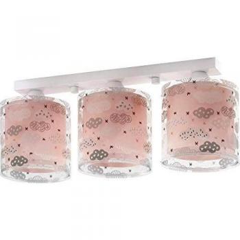 Plafón de techo infantil con 3 luces tipo Clouds Nube en color rosa