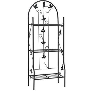 3-Layer Plant Rack Black 52x28x128 cm Iron