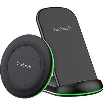 yootech Cargador Rápido Inalámbrico,2 Pack compatible con iPhone 12/12 Pro/SE 2020/11/11 Pro/11 Pro Max/XS MAX/XR/XS/X/8+/8,10W para Galaxy S20+/S20/Note 10/S10+/S9/S8/Note9, AirPods Pro
