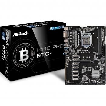 ASRock H110 Pro BTC+ - ATX Motherboard with Intel Socket 1151, 13 PCIe Slots and DDR4 RAM Compatibility
