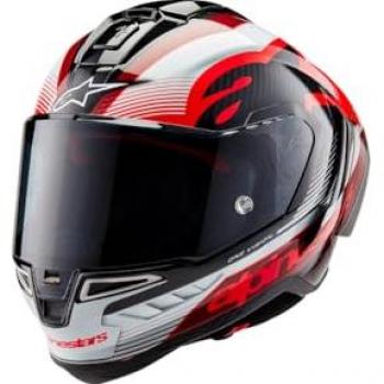 Alpinestars Supertech R10 Team Carbon Helmet - Black/White/Red XL