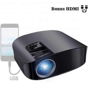 Proyector HD, BeamerKing LED Proyector Video Portátil 3500 Lúmenes Soporte Full HD 1080P USB VGA HDMI AV, Compatible con Smartphones iPhone iPad PS4 Xbox