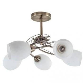 Lámpara de Techo Pisa Epikasa, Metal y Vidrio en Latón Blanco, 58x58x38 cm