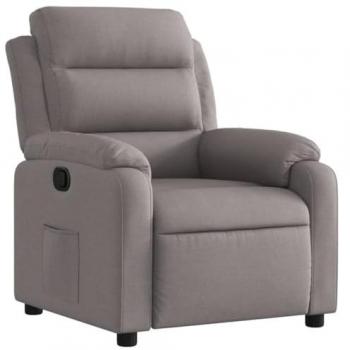Sillón reclinable de tela gris taupe Vidaxl