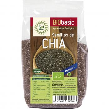 SOLNATURAL 702705 Semillas DE CHIA Bio 250 g, Bambú