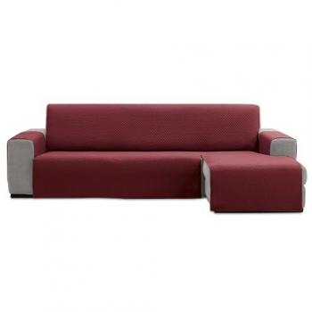 Funda Sofá Chaise Longue Acolchada 240 cm Reversible Color Burdeos Modelo Ramos