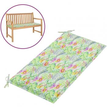 Cojín para banco de jardín tela estampado hojas 100x50x4 cm