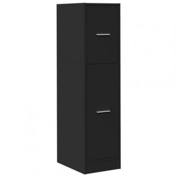 Armario botiquín madera de ingeniería negro 30x41x118 cm