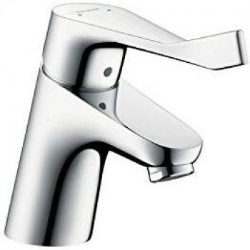 Hansgrohe 31910000 Focus Care 70 Grifo de lavabo con manecilla extralarga y vaciador automático, Cromo, 70 mm