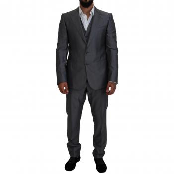 Dolce & Gabbana Gray SICILIA 3 Piece Slim Fit Suit - IT44 | XS