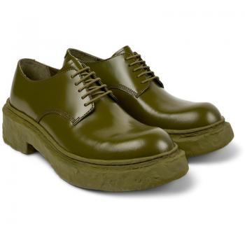 Camperlab Unisex Green Leather Brogue Shoes with Lace Adjustment - Size 43