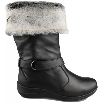 Bota Calzamedi Casual 0646 - Botín de Cuero con Cremallera Lateral, color negro, para mujer