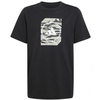 Camiseta corta negra para niño adidas Camo Box 7-8 años