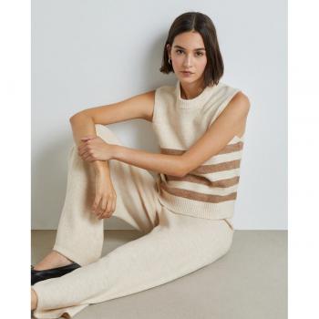 Chaleco de punto con cuello caja mujer Easy Wear