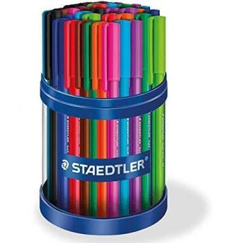 Bolígrafos de Bola Staedtler 432 - Expositor de 50 unidades - Trazo de 0.5mm - Escritura Suave - Colores Surtidos
