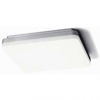 Lámpara de Techo LED Cuadrada con Sensor de Movimiento, 26 x 26 x 4.3cm, IP20, 18W, 4000K, 2100lm, Plata