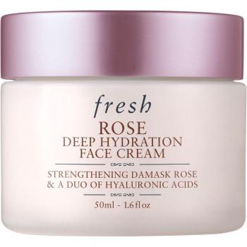 Fresh Rose Deep Hydration Face Cream 50ml - Moisturizing face cream with hyaluronic acid, 1.6 oz, cosmetics