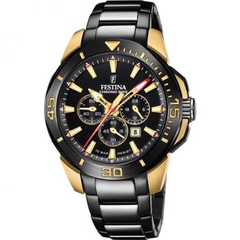 Reloj Festina Special Editions F20644/1 para Hombre con Caja de Acero Inoxidable 316L Dorado y Esfera Negra