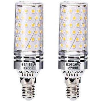 E14 LED Maíz Bombillas 16W Equivalente a 120W Bombillas halógenas, Blanco cálido 2700K, E14 El ahorro de energía Bombilla, sin parpadeo, sin atenuación, 1400LM, CA 175-265V, paquete de 2
