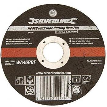 Disco de corte reforzado para acero inoxidable Silverline 272787 Ø115 x 1.2 mm