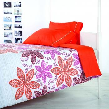 Hierba Sueños de Hierba Etnic - Juego de funda nórdica, 240 x 260 cm, bajera ajustable, 150 x 200 cm y 2 fundas para almohada, 45 x 85 cm, color naranja