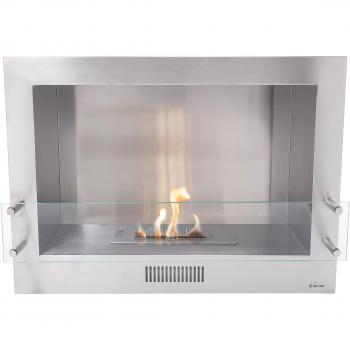 Biochimenea mural insertable en acero inoxidable INSERT-BIO Purline