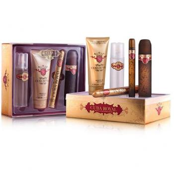 Cuba Royal Fragrance Gift Set - Eau de Toilette 100ml, Eau de Toilette 15ml, Shower Gel 200ml, Aftershave Lotion 100ml