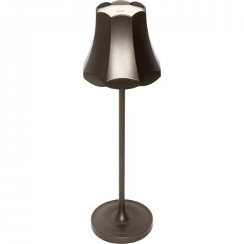 Lámpara de mesa retro recargable IP44 bronce oscuro con LED integrado - Granny