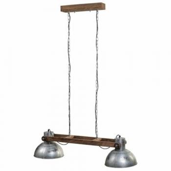 Lámpara de Techo Wanderlust Deco de Madera y Metal Gris 110x30x30