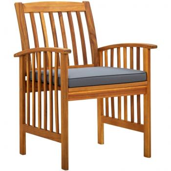 3-Piece Solid Acacia Wood Garden Dining Set with Cushions